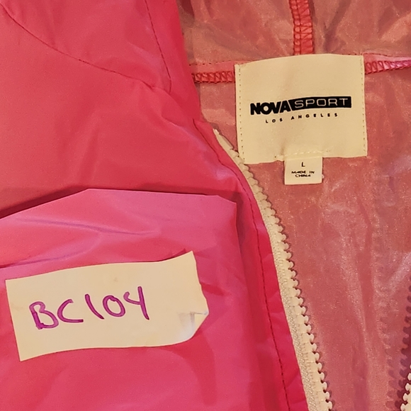 Nova Sport neon pink waterproof cropped track jacket size Large - Picture 12 of 13